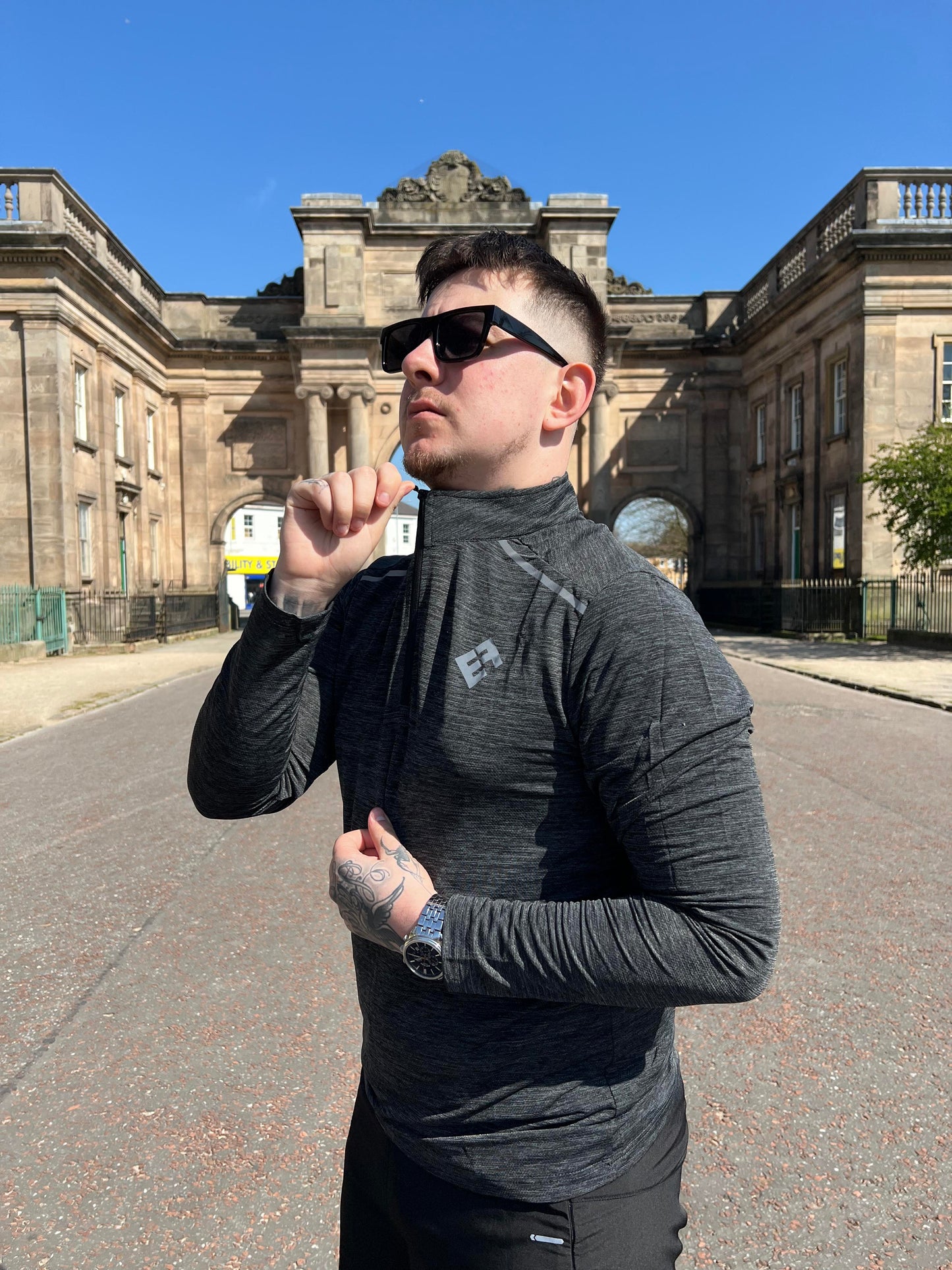 Flex Active 1/4 Zip - Black/Grey